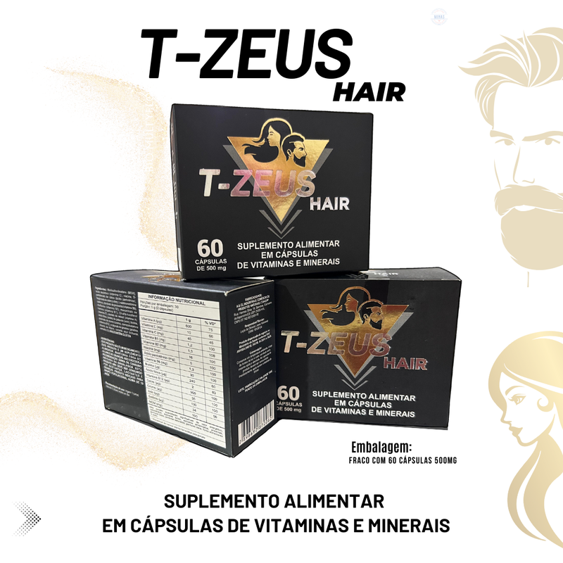 T-Zeus Hair - 60 Cápsulas (500mg)